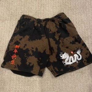 mens shorts with dragon decal